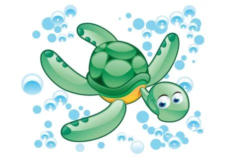 Green turtle cartoon Illustrazione stock