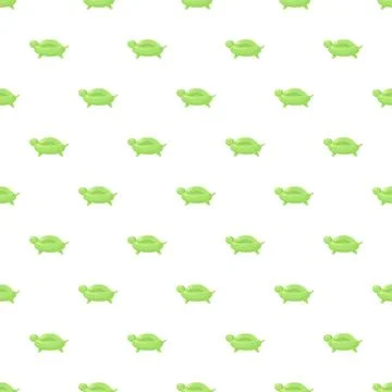 Green turtle cartoon pattern representing slow progress or childhood Stock Illustration