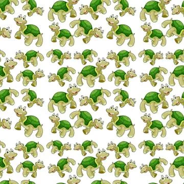 Green turtle seamless pattern Stock Illustration