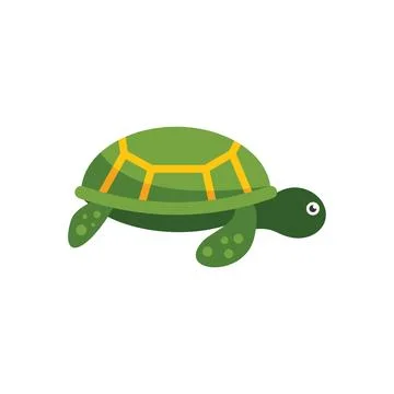 Green turtle swimming in flat design style illustration Stock Illustration