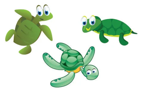 Green turtles cartoon Stock Illustration