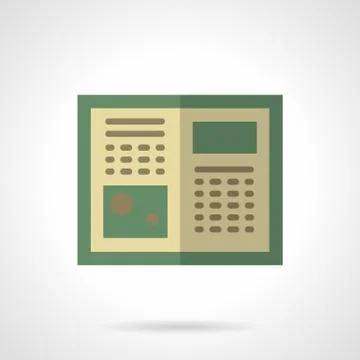 Green tutorial flat color vector icon Stock Illustration