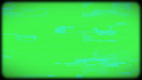 Green TV screen with VHS effects. Effect of an old TV with a kinescope on a Stock Footage 168747148