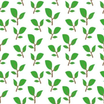 Green twig. Pattern. Stock Illustration