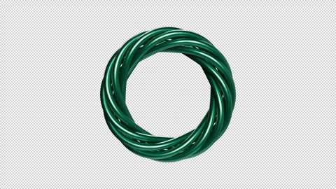Green twisted cylinder loop animation Stock Footage 314940415
