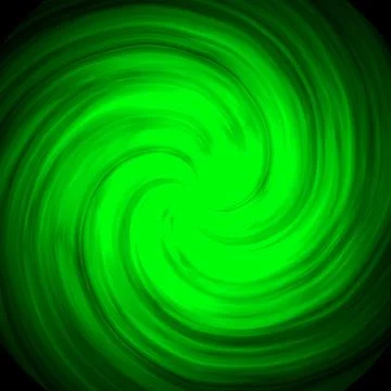 A green twisted galaxy on a black background. Green abstraction.  Stock Illustration