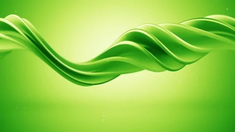 Green twisted spiral 3D shape spinning seamless loop 4k UHD (3840x2160) Stock Footage