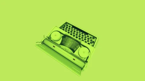 Green Typewriter Video stock 154642906