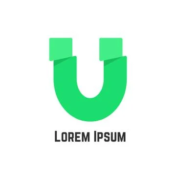 Green u letter like visual identity Stock Illustration