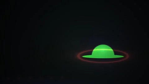 Green UFO with red ring in space. Video stock 337515295