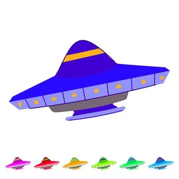 Green ufo ship vector cartoon graphic Stock Illustration