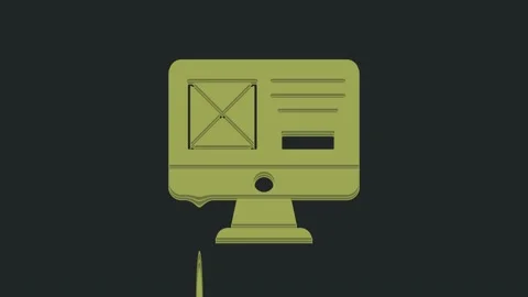 Green UI or UX design icon isolated on black background. 4K Video motion graphic Stock Footage 235515332