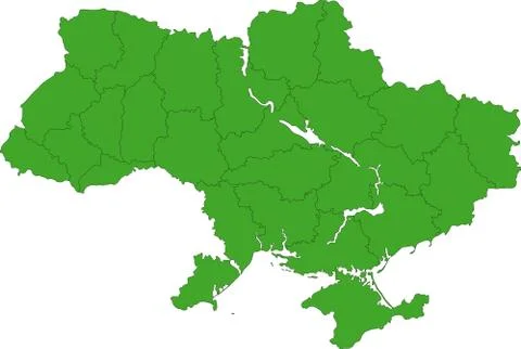 Green Ukraine map Stock Illustration