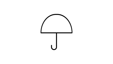 A green umbrella against a solid black background, highlighting its vibrant.. 스톡 동영상 332913407