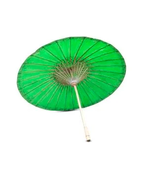 Green umbrella handmade Stock Photos