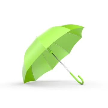 Green umbrella on white. Stockillustratie