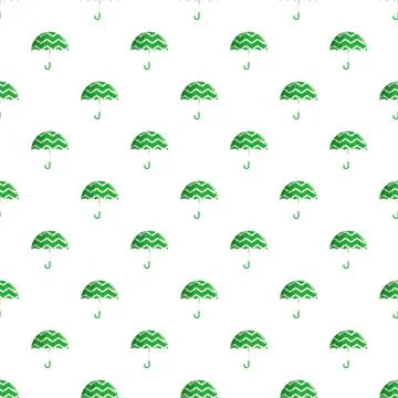 Green umbrellas with chevron pattern seamless background Stock Illustration