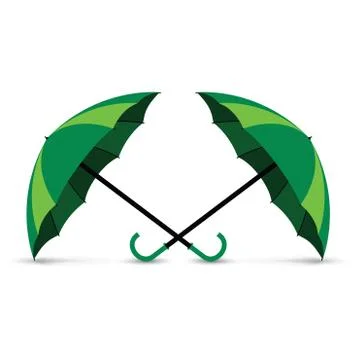 Green umbrellas Stock-Illustration