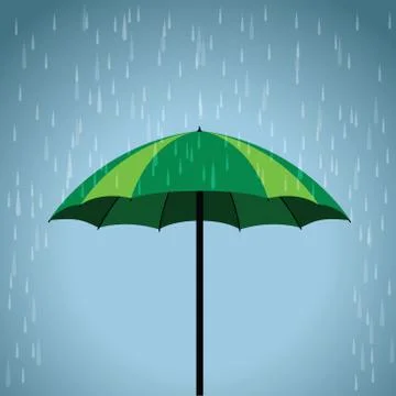 Green umbrellas Stock Illustration