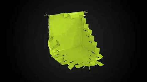 Green Unfolding Box On black background Stock Footage 244870657