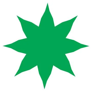 Green Unique Star Vector Design Stock Illustration