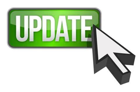 Green update button and a cursor illustration design over white Stock Illustration