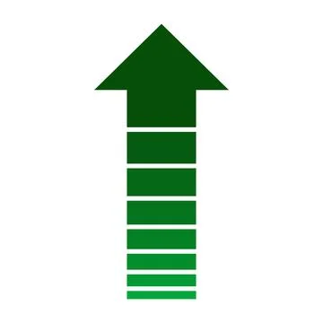 Green Upward Arrow Gradient Bars, economic growth and prosperity up Stock Illustration
