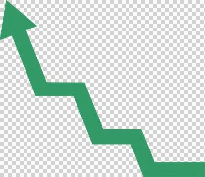 Green upward arrow graph representing business growth and success 스톡 일러스트