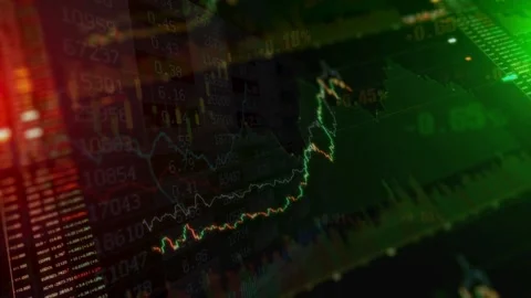 Green Upward Financial Line Graph Showing Market Growth Stock Footage 336900473