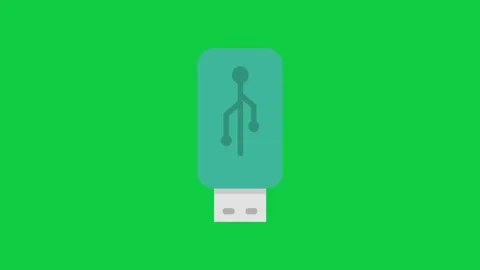 Green USB drive on green screen for data storage solutions. Stock Footage 296635513