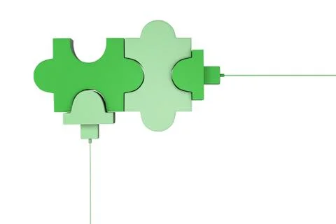 Green usb jigsaw 스톡 일러스트