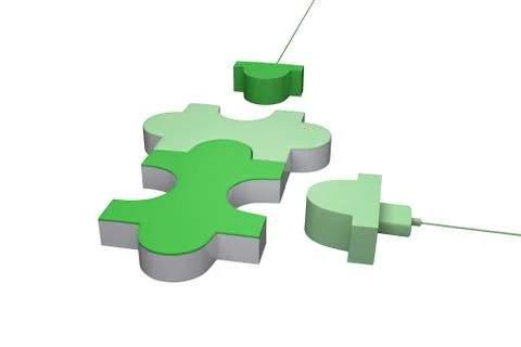 Green usb jigsaw Illustrazione stock