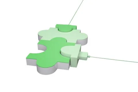 Green usb jigsaw Stock Illustration