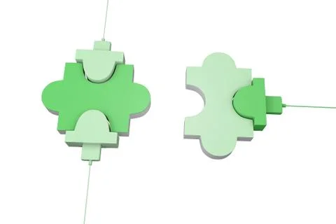 Green usb jigsaw Stock Illustration