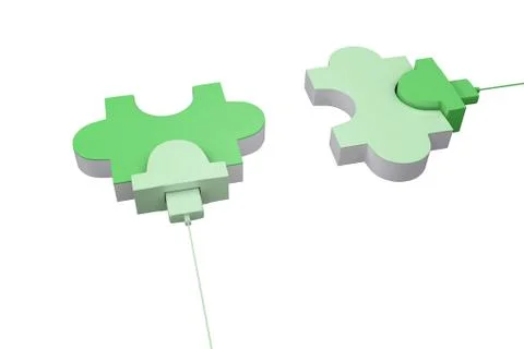 Green usb jigsaw Stockillustratie
