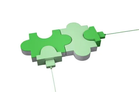 Green usb jigsaw Stock Illustration