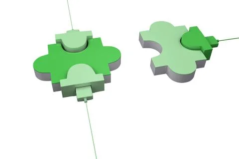 Green usb jigsaw 스톡 일러스트