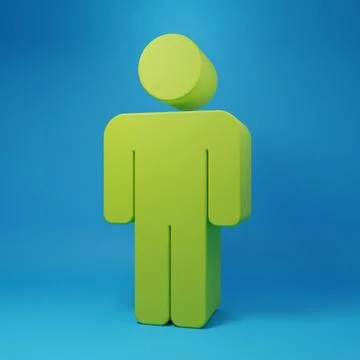 Green User of man icon isolated on blue background. Business avatar symbol .. Illustrazione stock