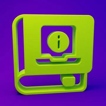 Green User manual icon isolated on purple-blue background. User guide book... Stock Illustration