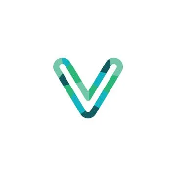 Green V letter Stock Illustration