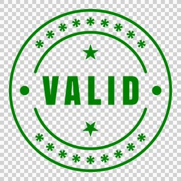 Green VALID Circular Seal Badge Stamp, Transparent PNG Stock Illustration