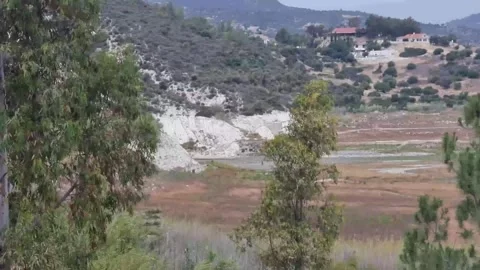Green Valley and Mountain View in Rural Cyprus Stock Footage 314879004