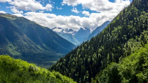 Green valley in the mountains Stock Footage 168962093