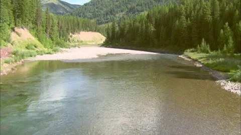 Green Valley With River Stock Footage 37426099