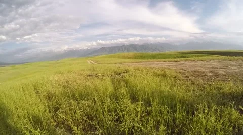 Green valley, taking off Stock Footage 54577307