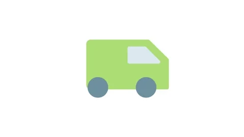 Green van icon on a black background, symbolizing transportation or deliver.. 库存影片 332984088