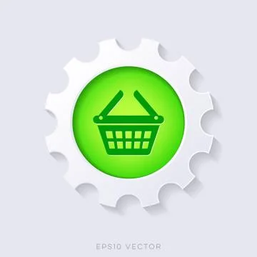 Green vector 3d shopping basket symbol Stock-Illustration