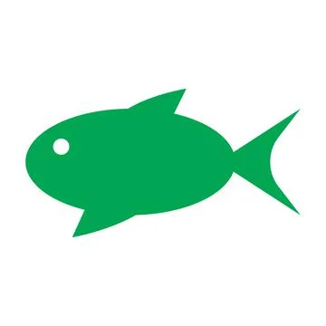 Green vector aquarium fish icon isolated on white background Stock Illustration