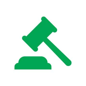 Green vector auction icon isolated on white background Stock Illustration