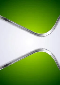Green vector background with abstract metal waves Stock Illustration